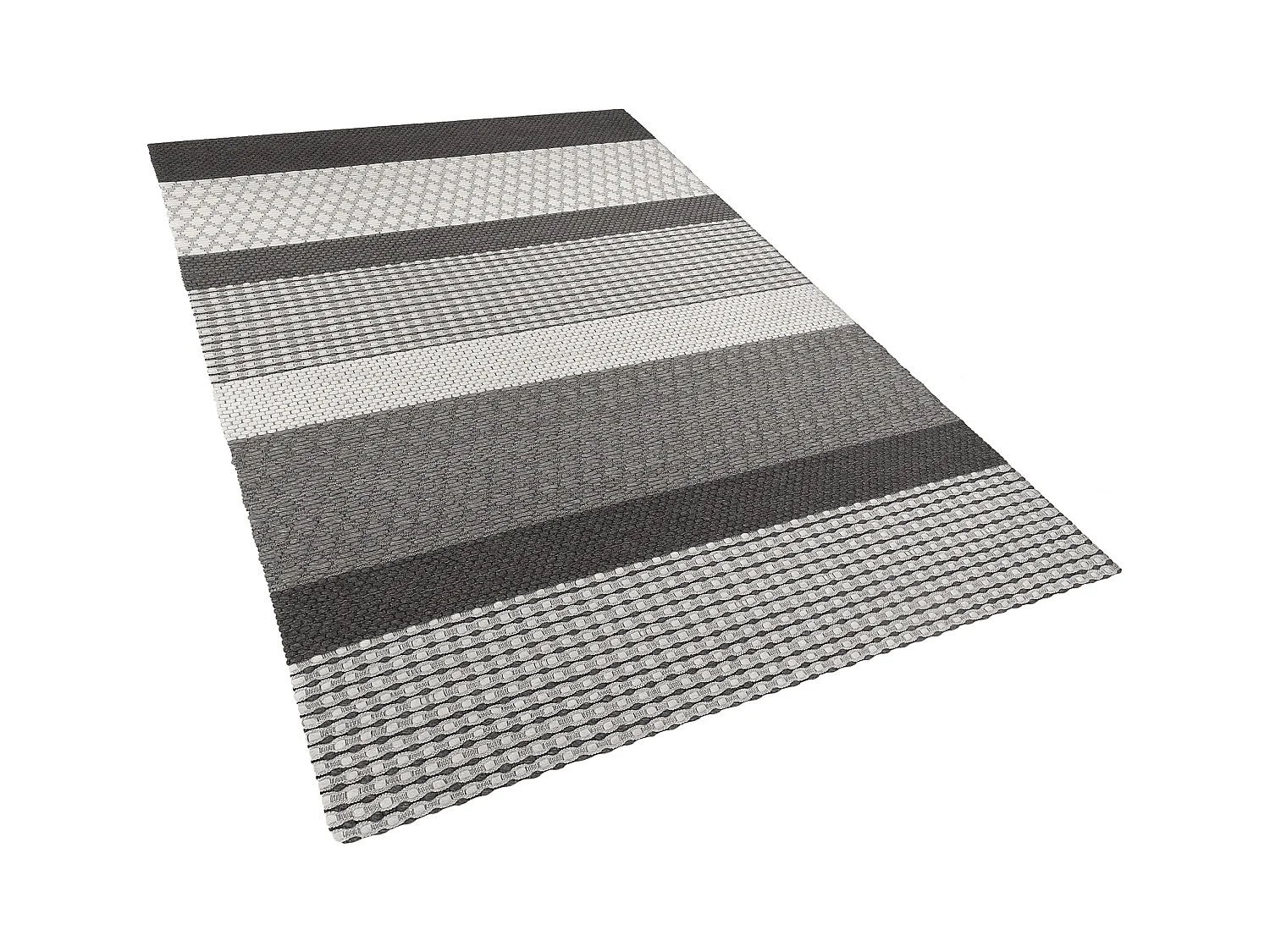 Teppich Wolle grau 140 x 200 cm Streifenmuster Kurzflor AKKAYA