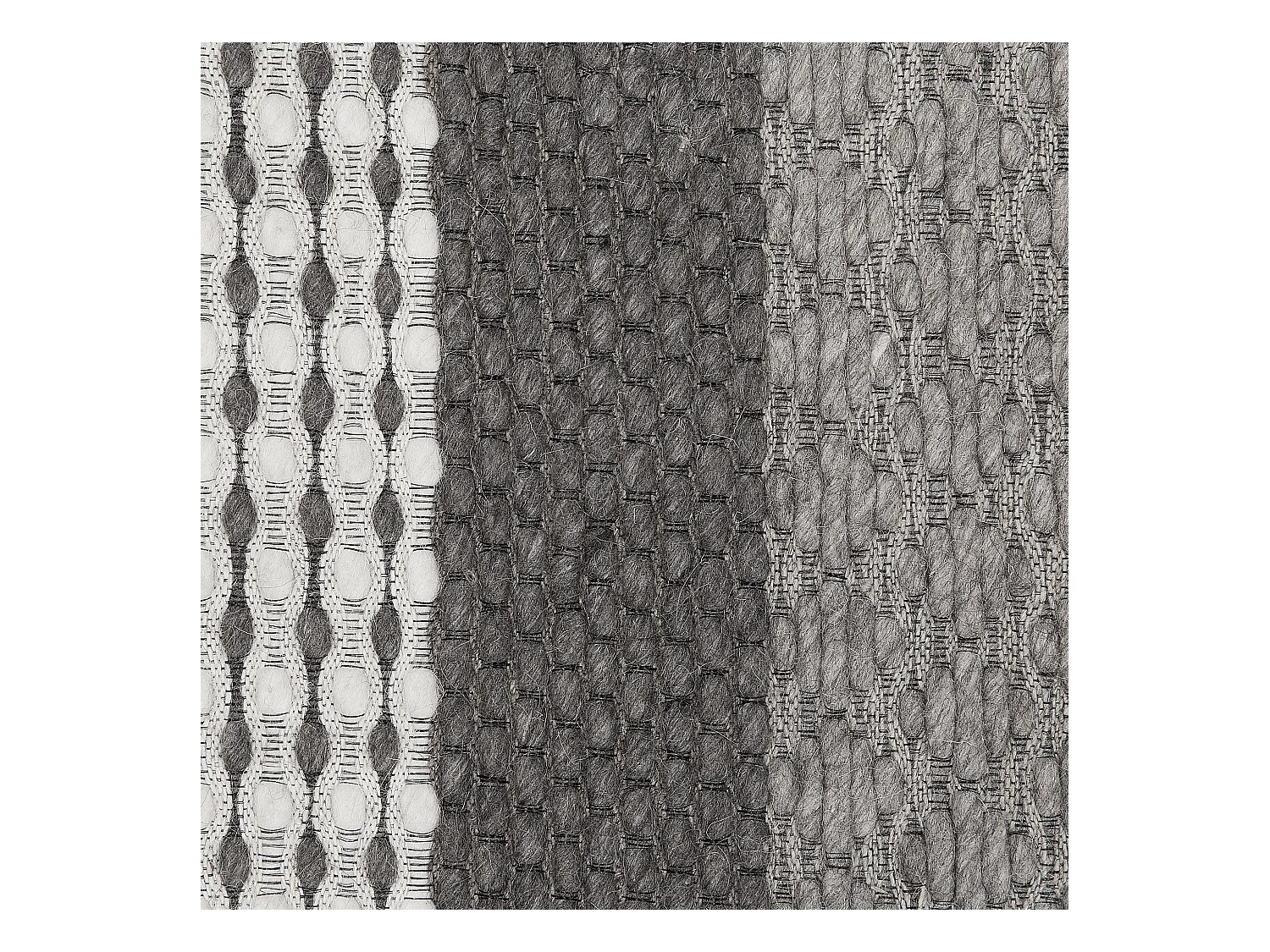 Teppich Wolle grau 140 x 200 cm Streifenmuster Kurzflor AKKAYA