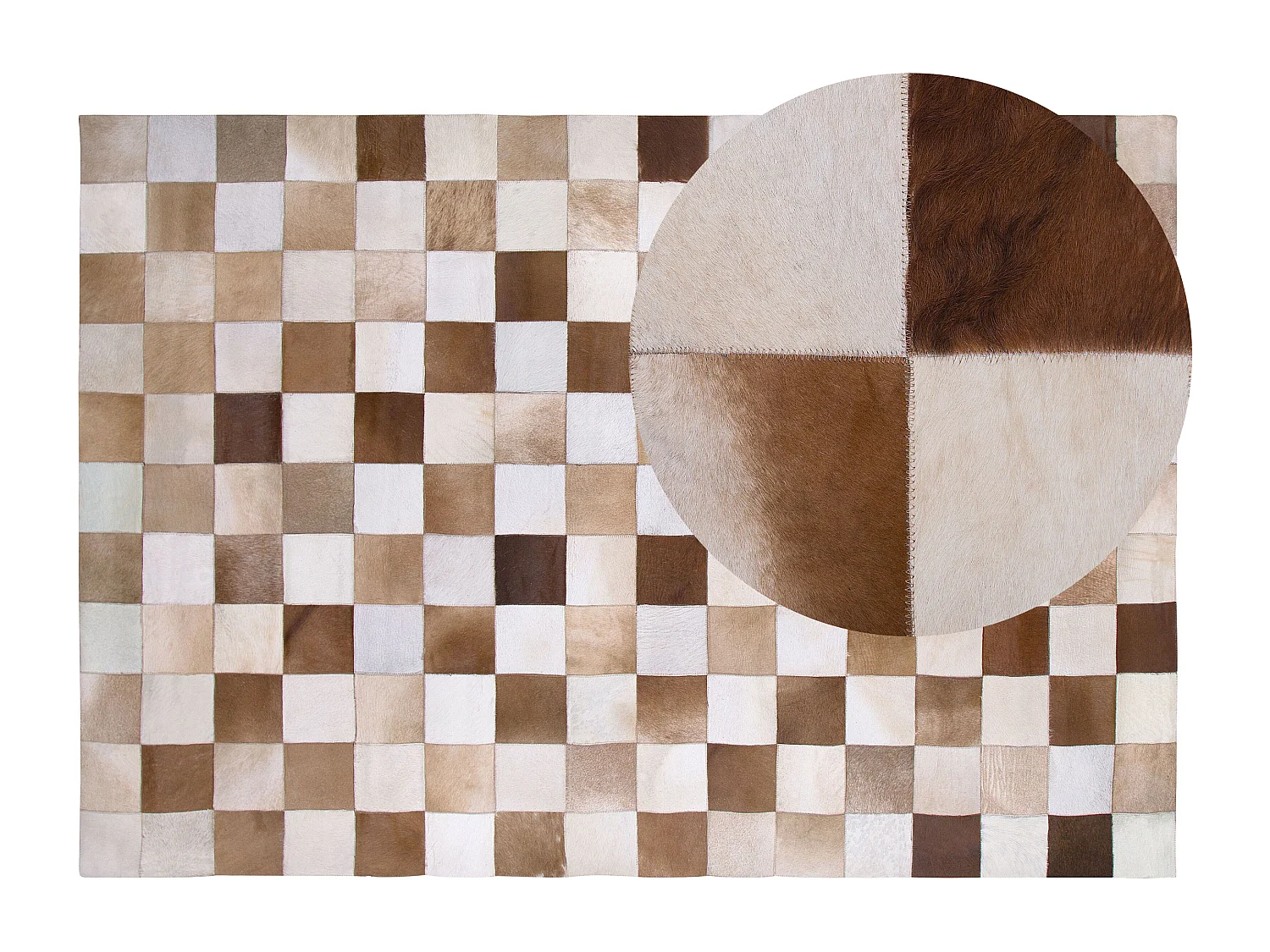 Tapis SOLMAZ Beige 160 x 230 cm Cuir