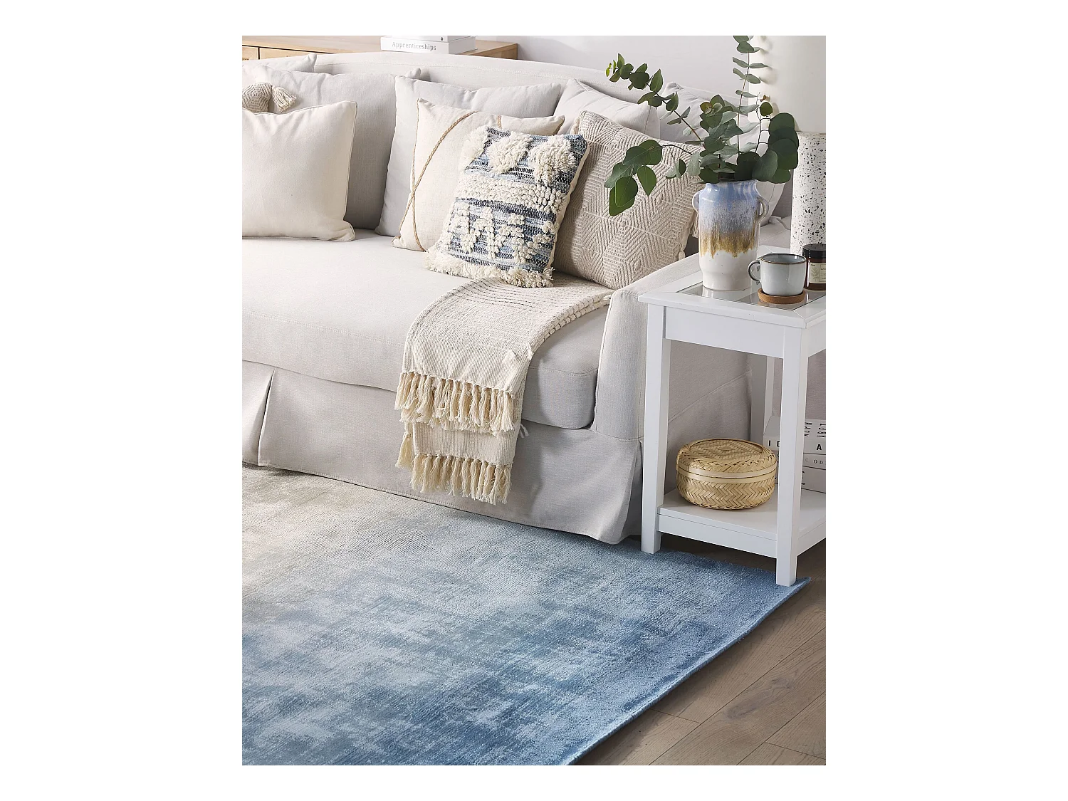 Tapis ERCIS Bleu 140 x 200 cm Soie artificielle