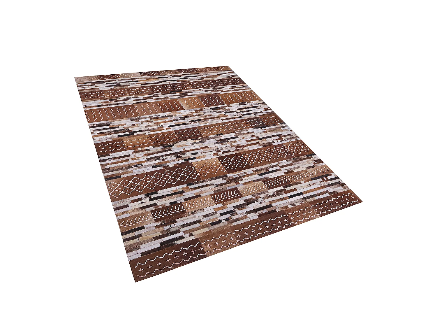 Vloerkleed HEREKLI 160 x 230 cm Leer Bruin