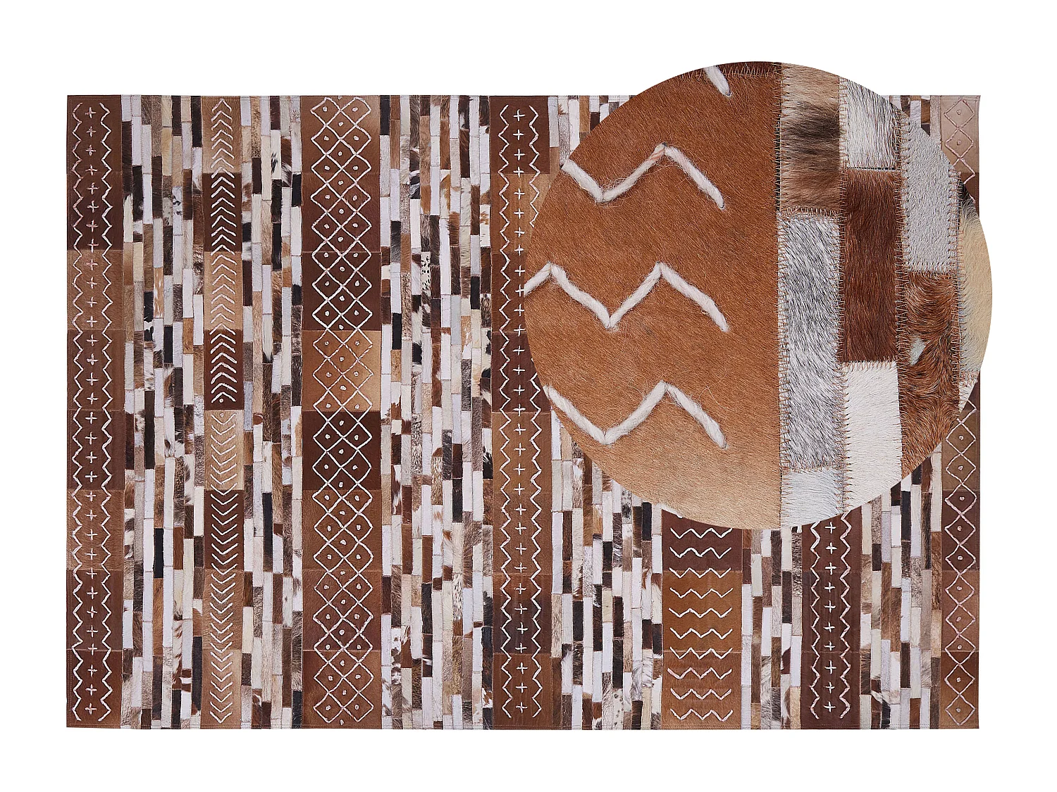 Tapis HEREKLI 160 x 230 cm Cuir Marron