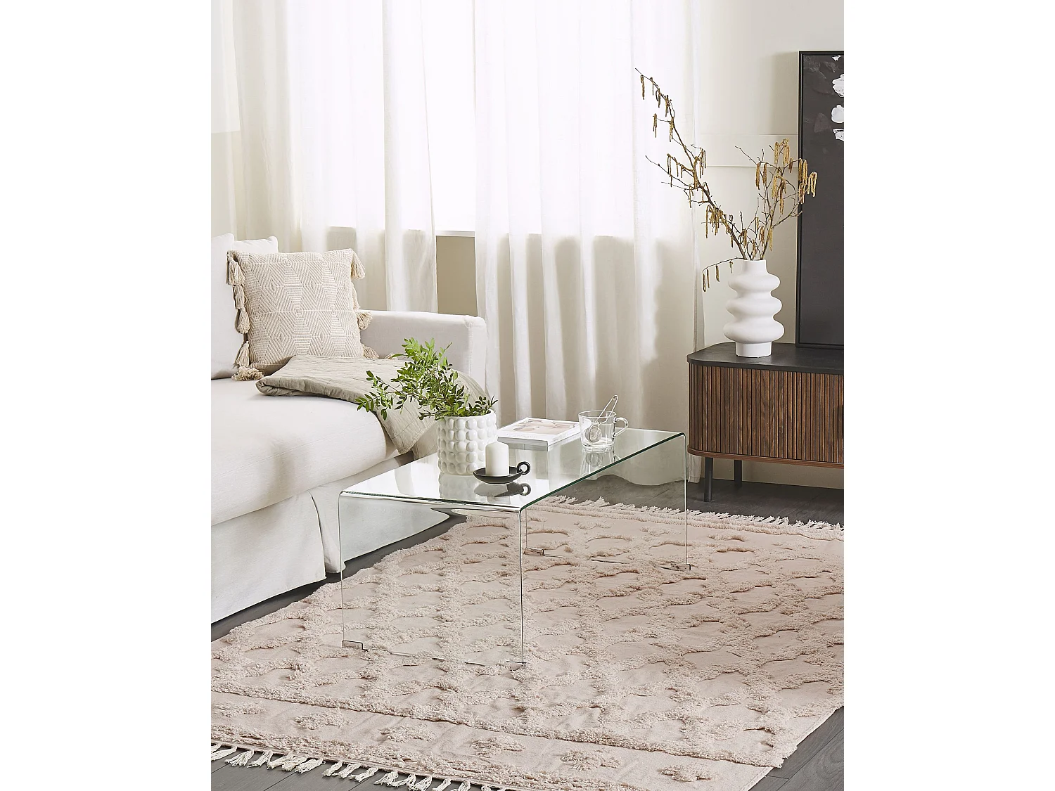 Tapis SULUOVA Beige 160 x 230 cm Coton