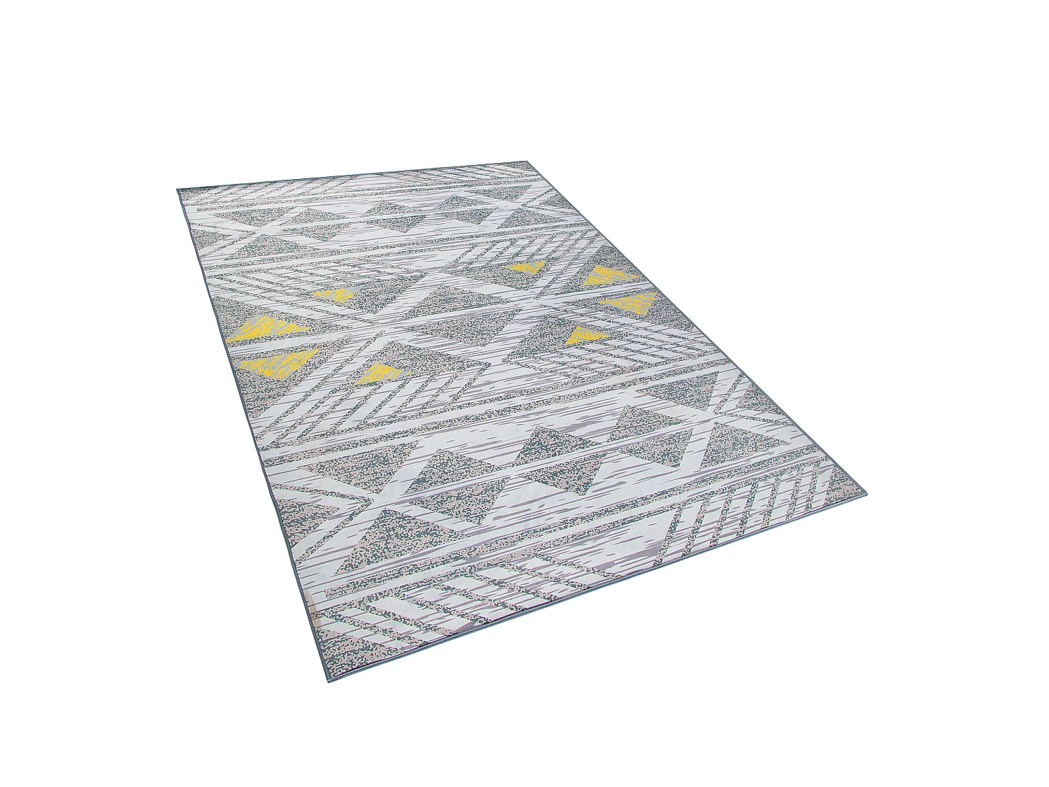 Eleganter Teppich mit geometrischem Muster grau gelb 140 x 200 cm Kargi