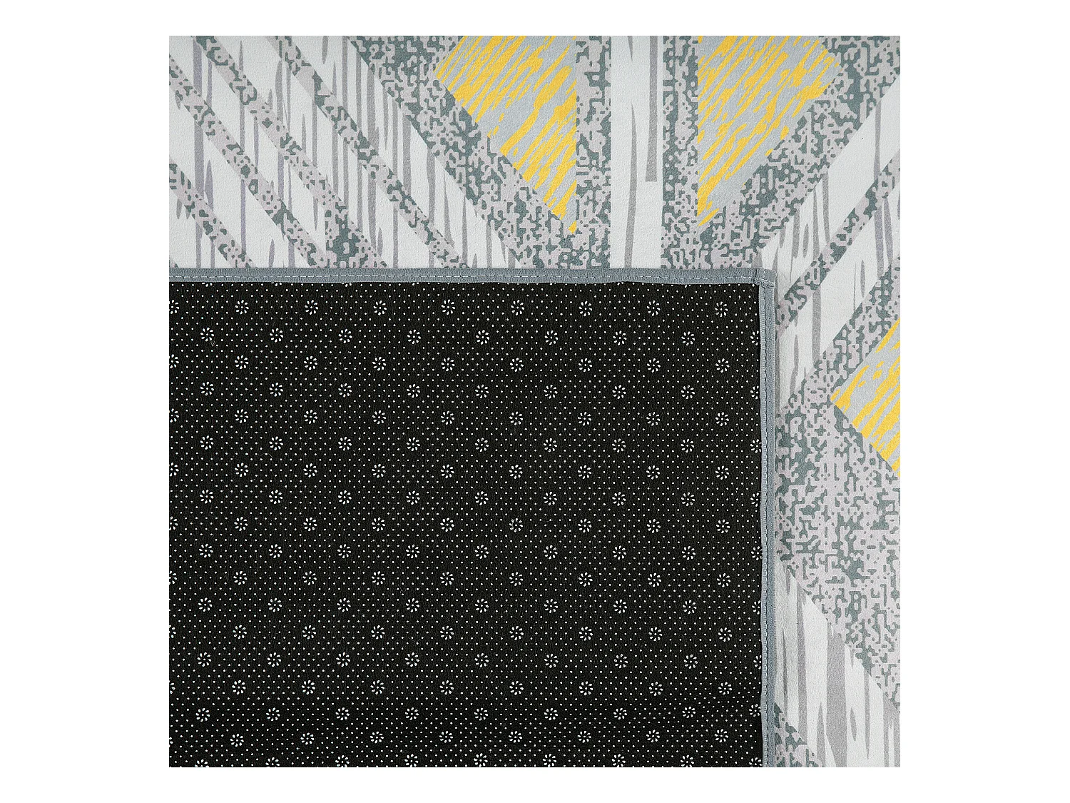 Eleganter Teppich mit geometrischem Muster grau gelb 140 x 200 cm Kargi