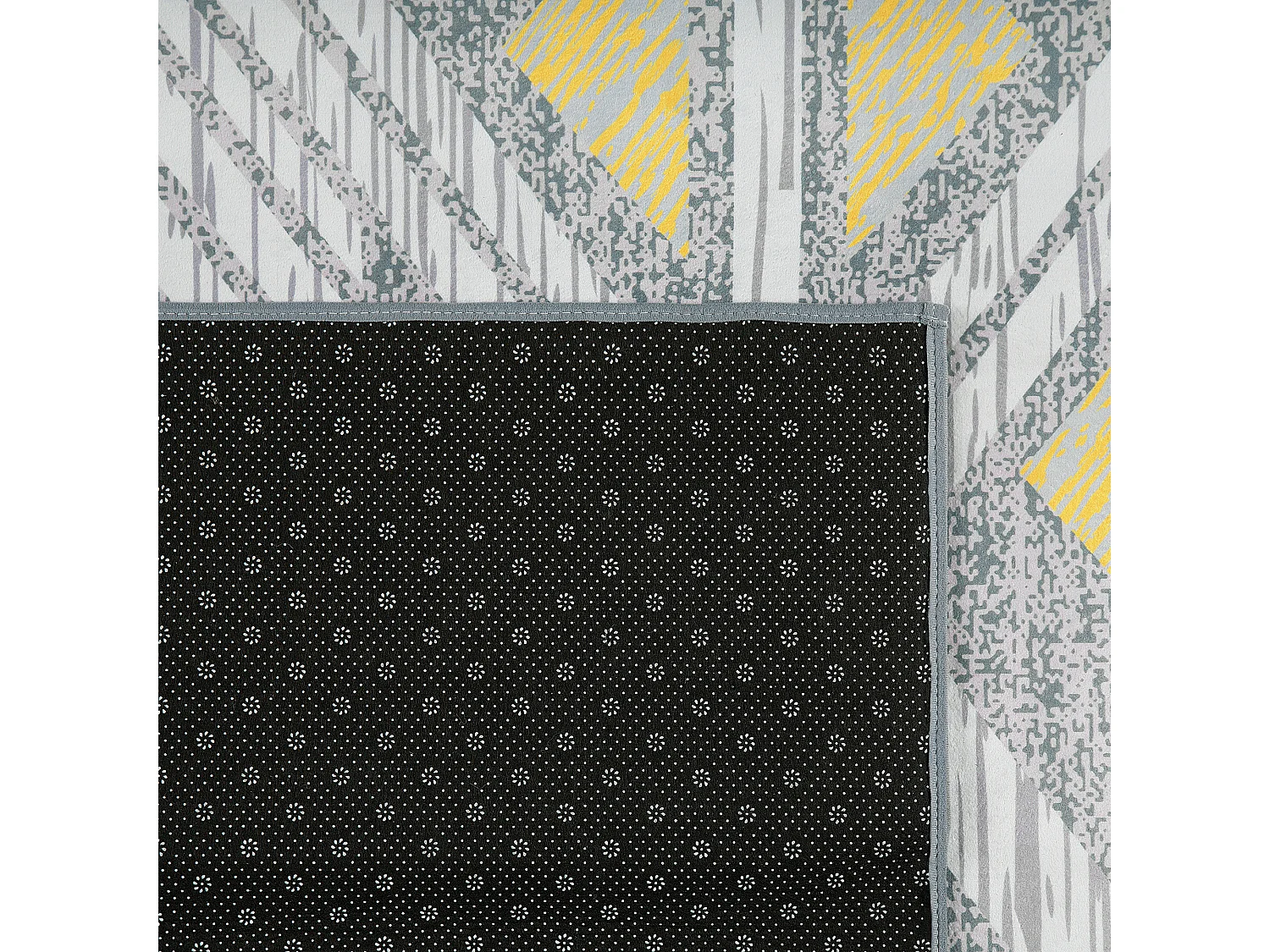 Eleganter Teppich mit geometrischem Muster grau gelb 140 x 200 cm Kargi