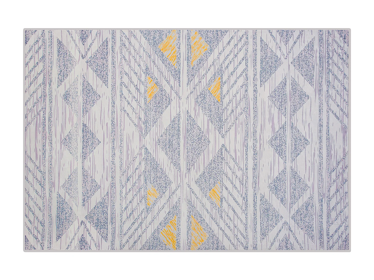 Vloerkleed polyester grijs/geel 140 x 200 cm KARGI