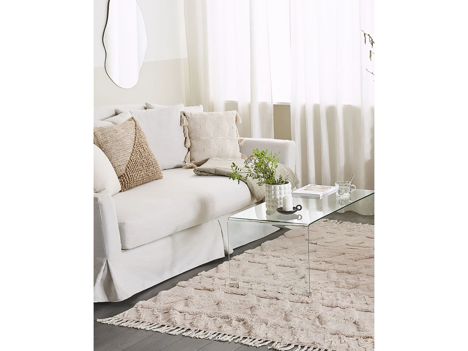 Tapis DIDIM Beige 160 x 230 cm Coton