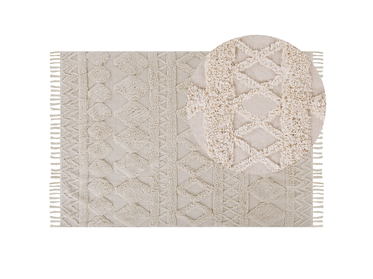 Tappeto beige in cotone 160 x 230 cm DIDIM