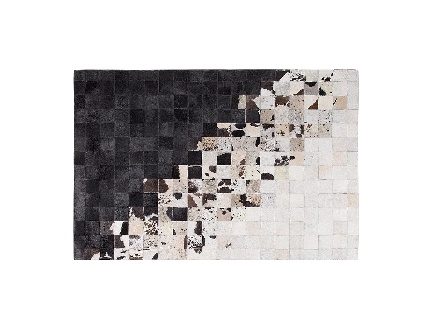 Teppich KEMAH 140 x 200 cm Echtleder Schwarz