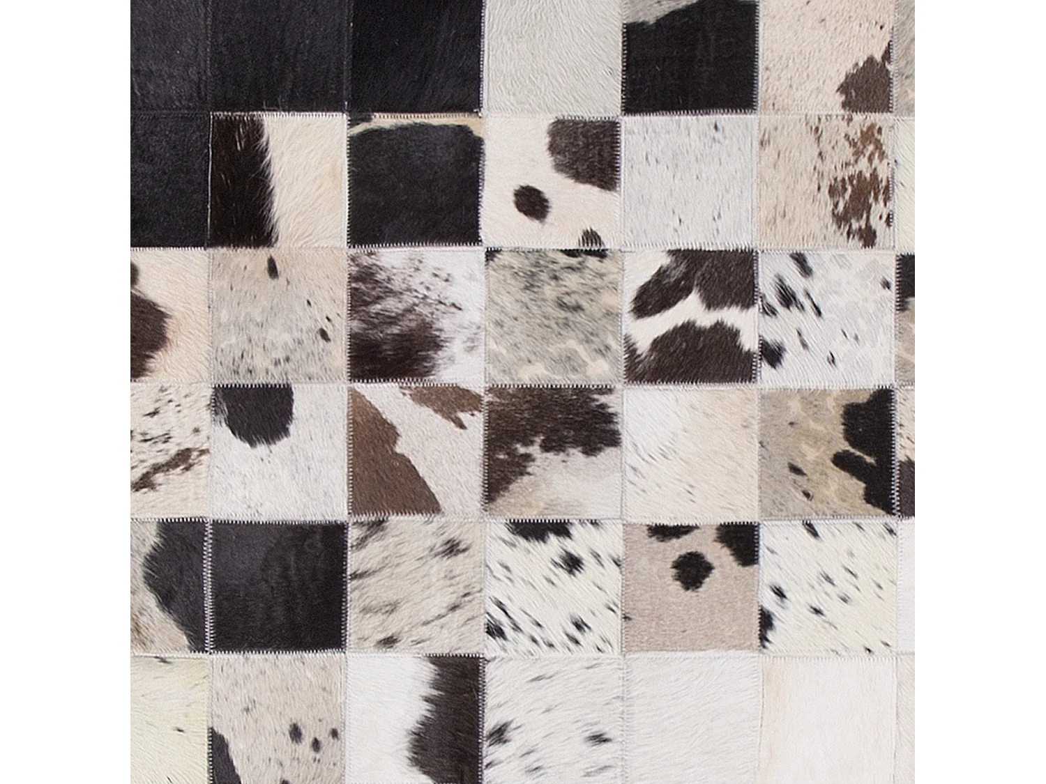 Teppich KEMAH 140 x 200 cm Echtleder Schwarz