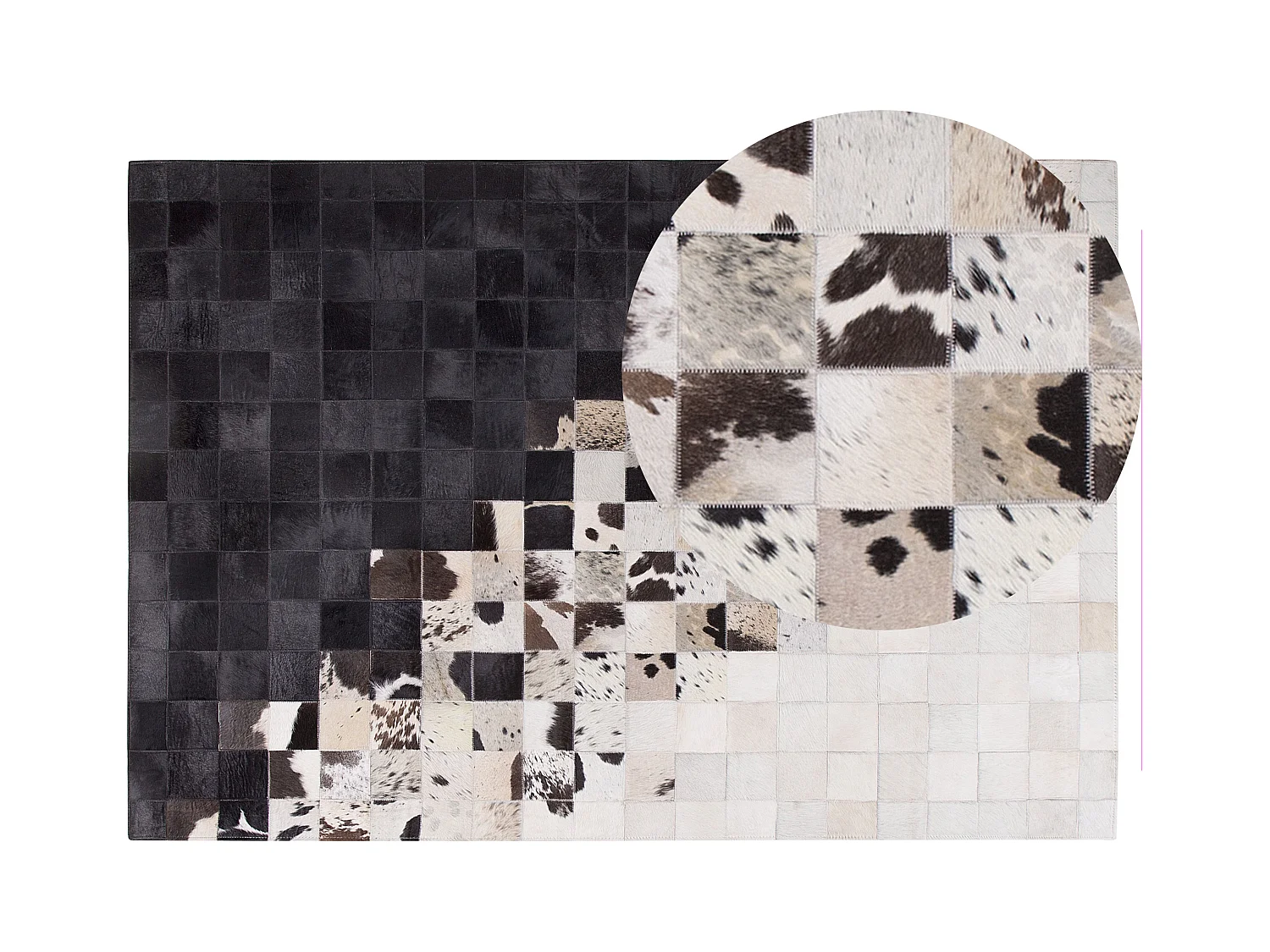 Tappeto in pelle color bianco e nero 140 x 200 cm KEMAH