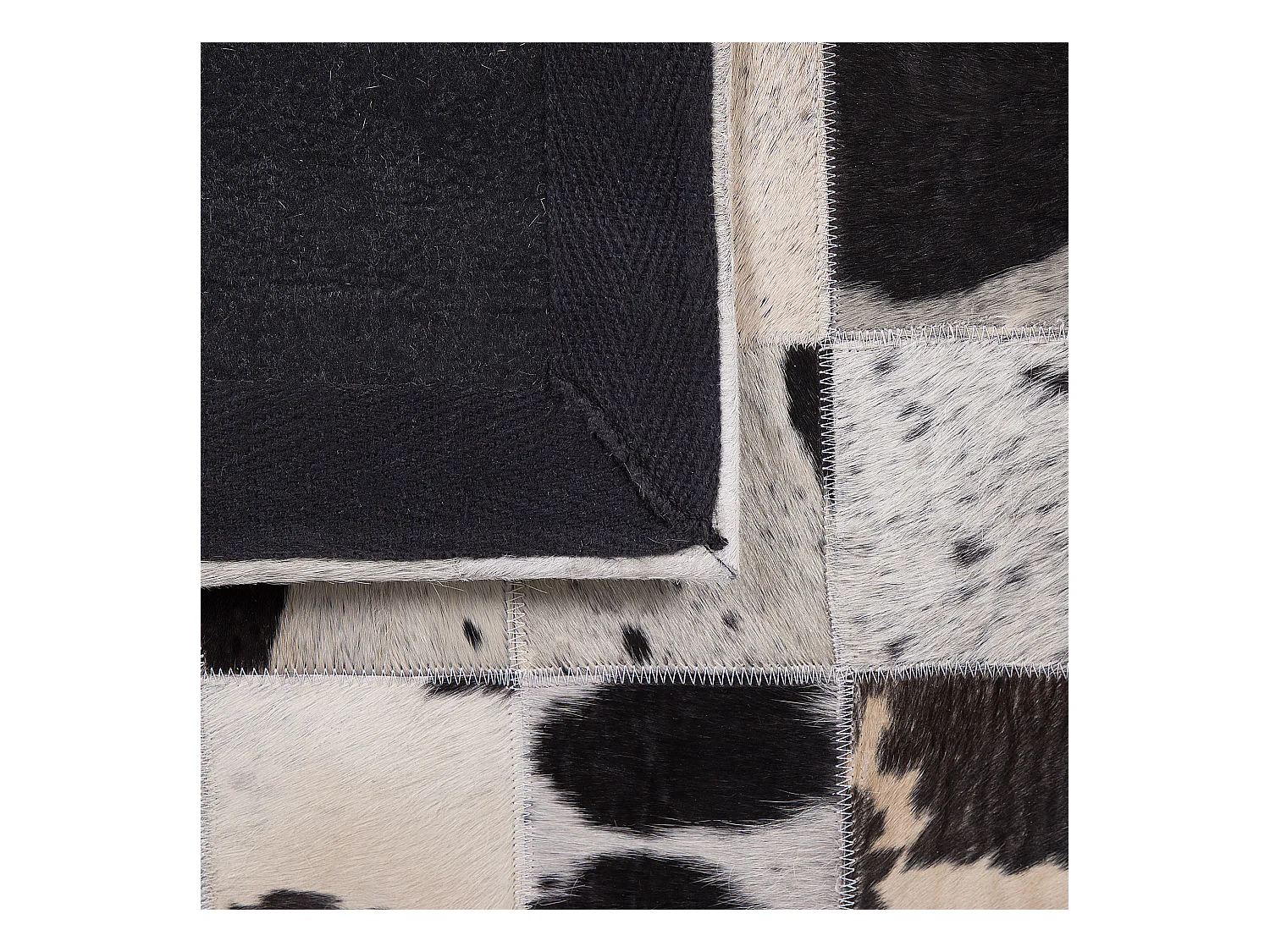 Alfombra KEMAH 140 x 200 cm Piel Negro