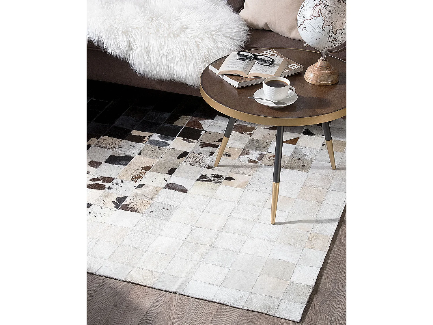 Tapis KEMAH Noir 140 x 200 cm Cuir