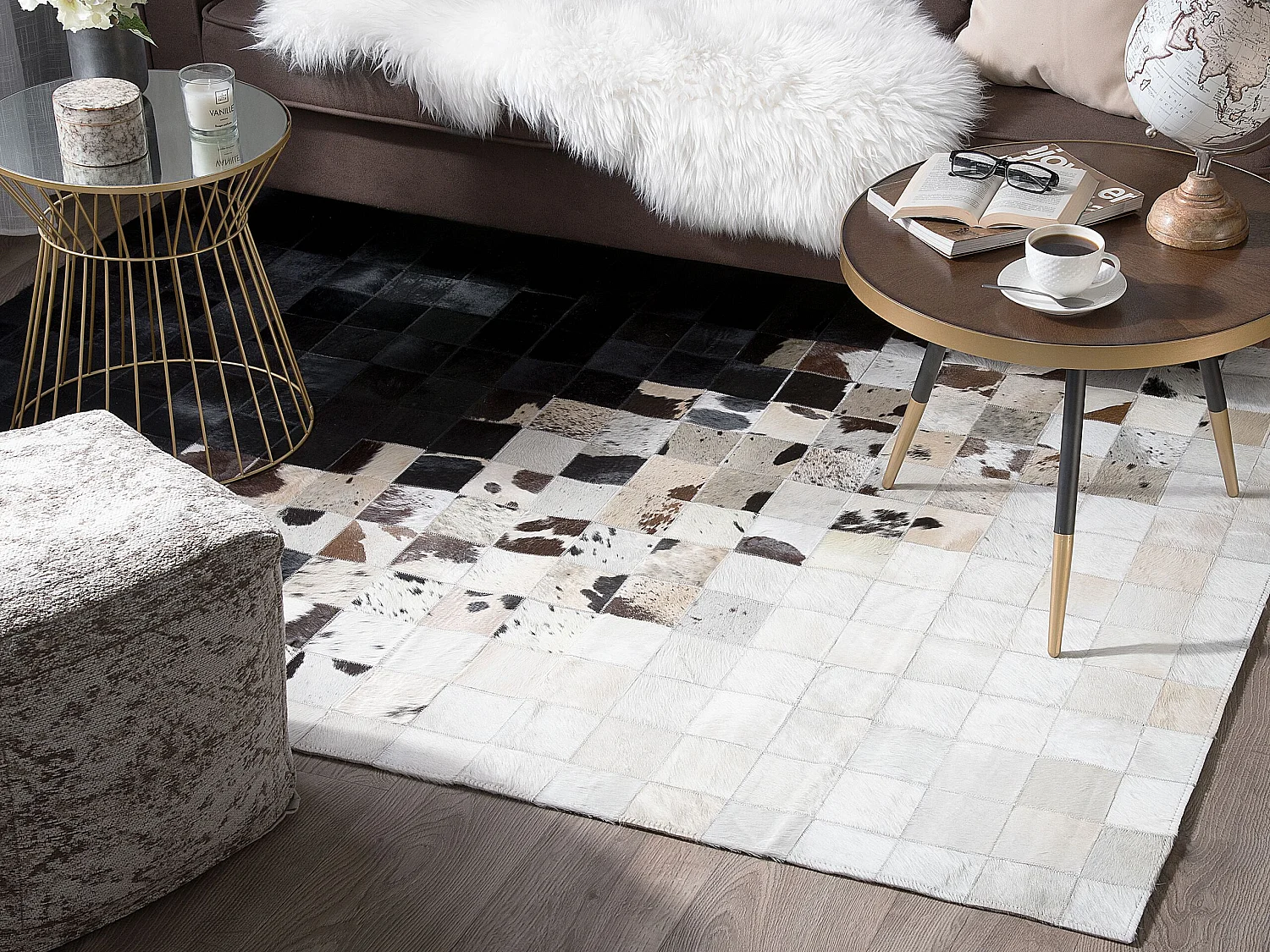Tapis KEMAH 140 x 200 cm Cuir Noir
