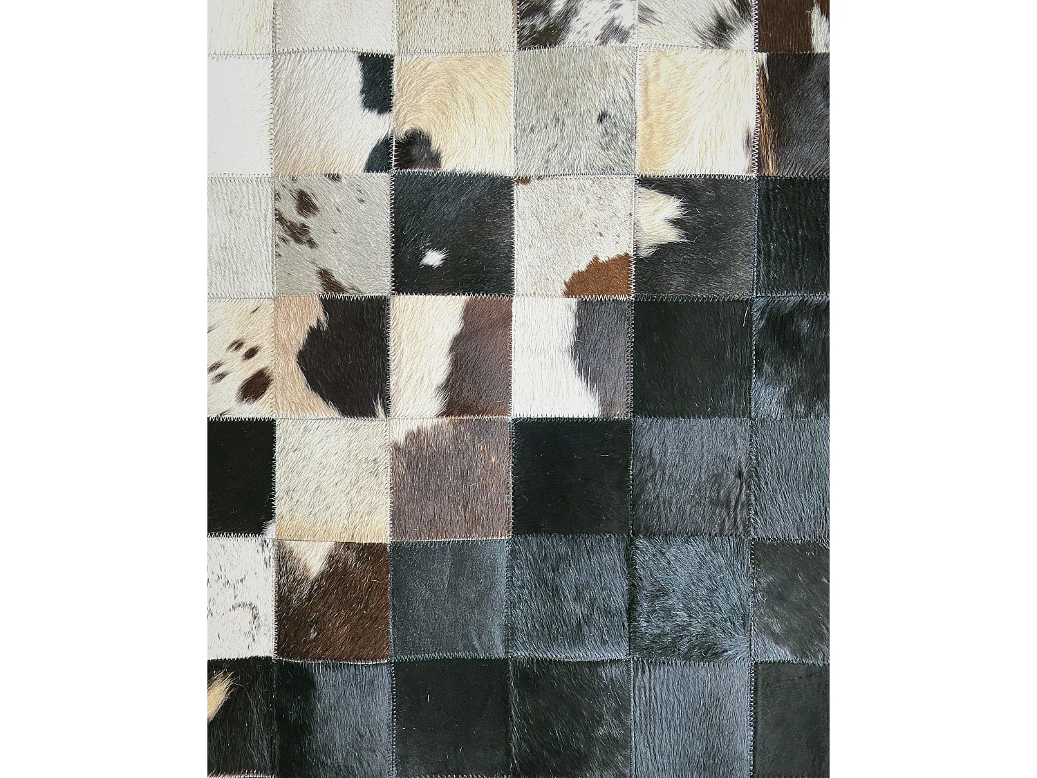Dywan patchwork skórzany 140 x 200 cm czarno-biały KEMAH