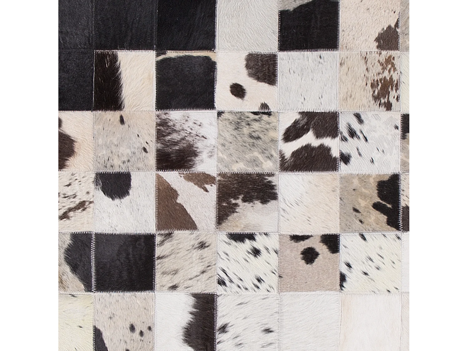 Teppich KEMAH 140 x 200 cm Echtleder Schwarz