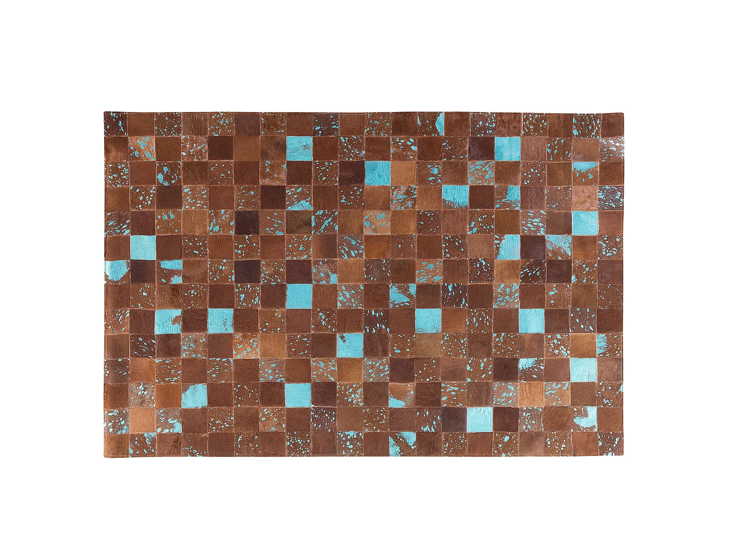 Dywan patchwork skórzany 140 x 200 cm brązowy ALIAGA