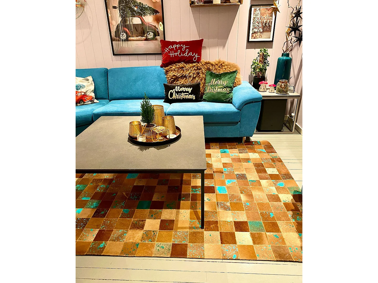 Tapis ALIAGA 140 x 200 cm Cuir Marron