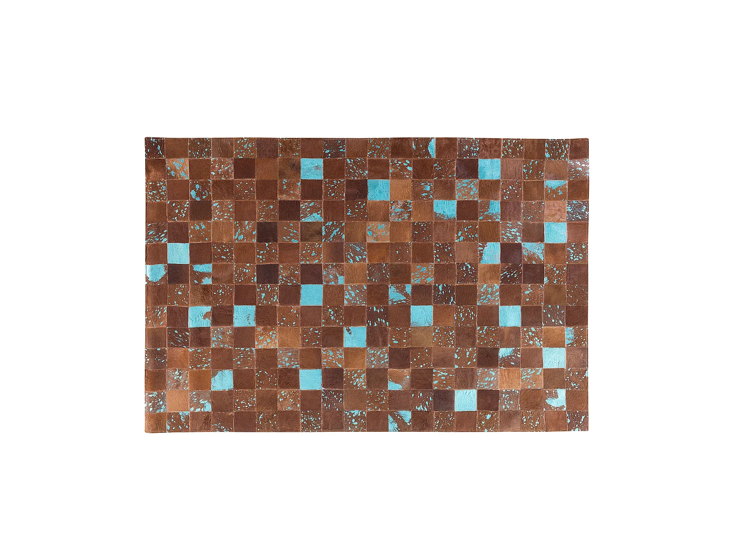 Patchwork Teppich braun/blau 140 x 200 cm rechteckig Aliaga