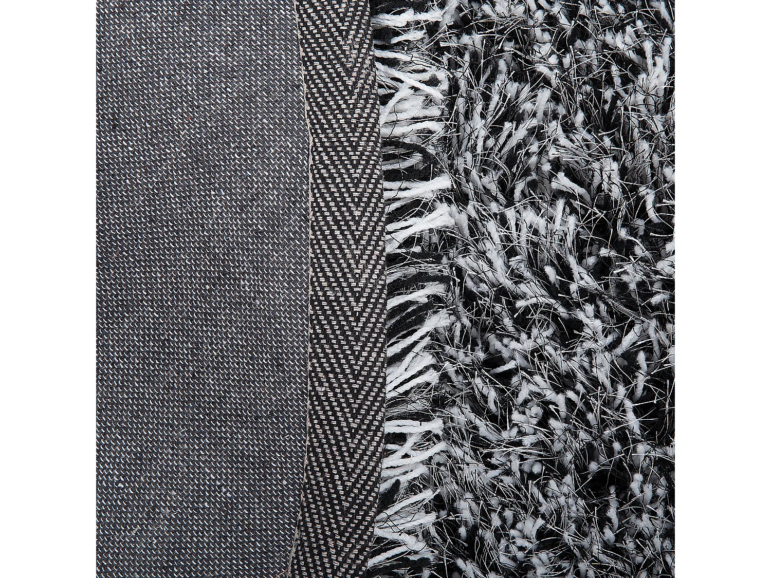 Tapis à poils longs CIDE Noir/blanc ø 140 cm