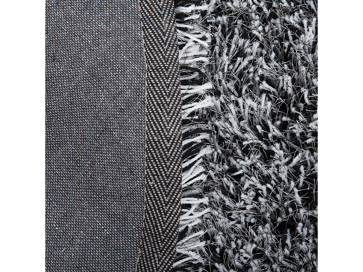 Tapis à poils longs CIDE Noir/blanc ø 140 cm
