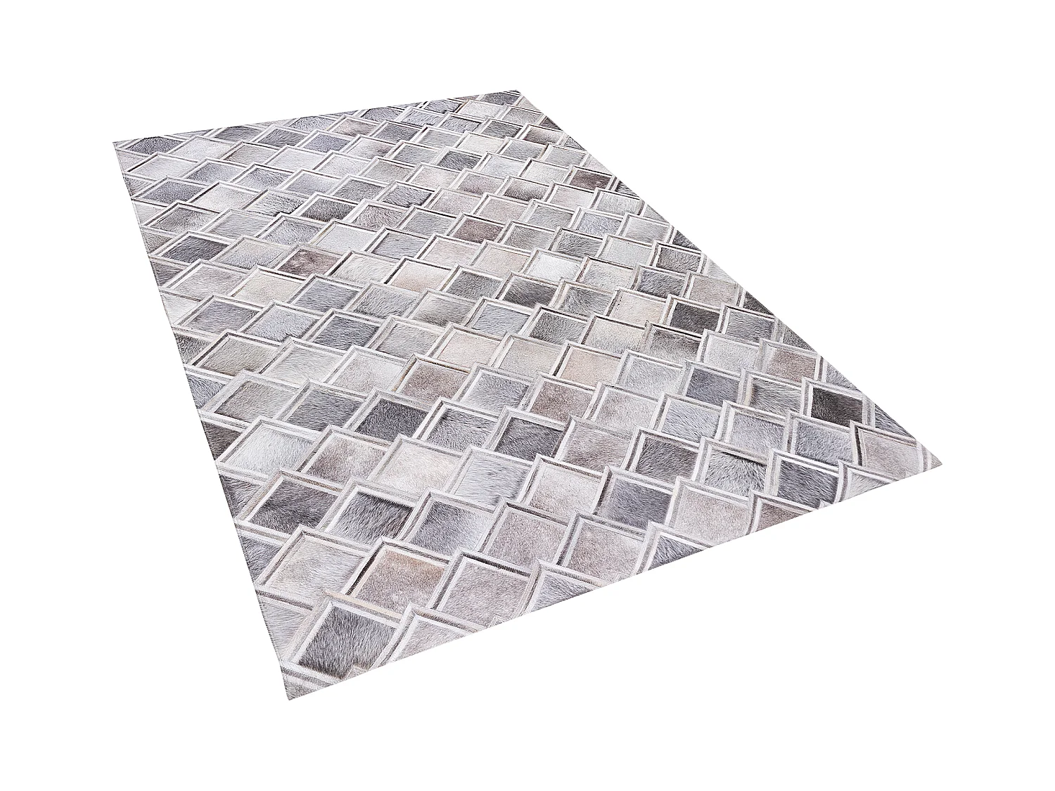 Teppich AGACLI 140 x 200 cm Echtleder Grau