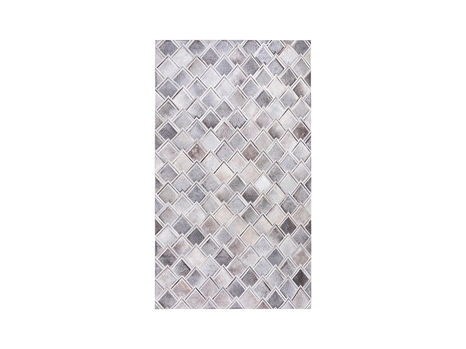 Teppich AGACLI 140 x 200 cm Echtleder Grau