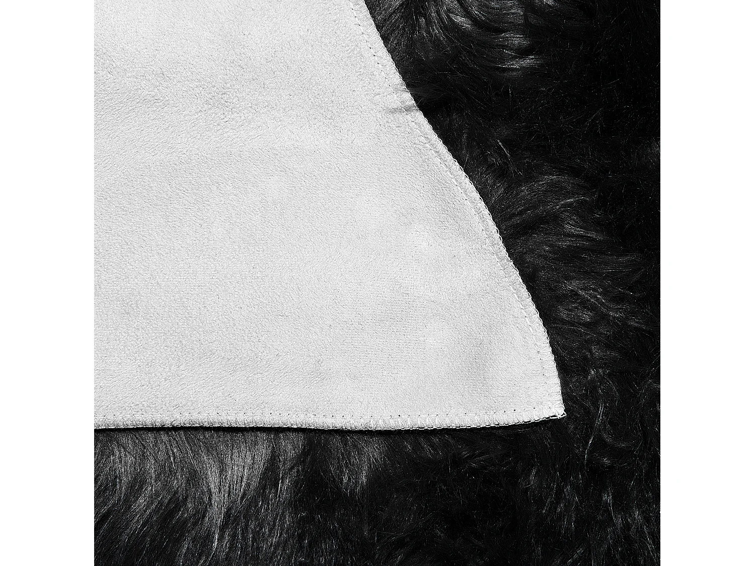 Kunstfell-Teppich Schaf schwarz 88 cm MUNGO