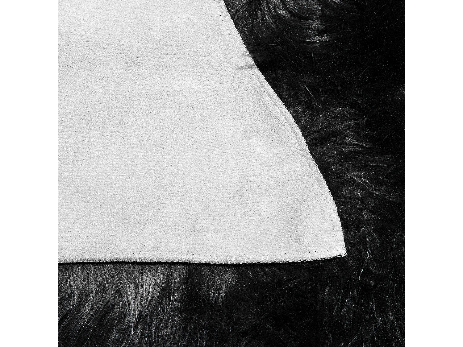 Kunstfell-Teppich Schaf schwarz 88 cm MUNGO