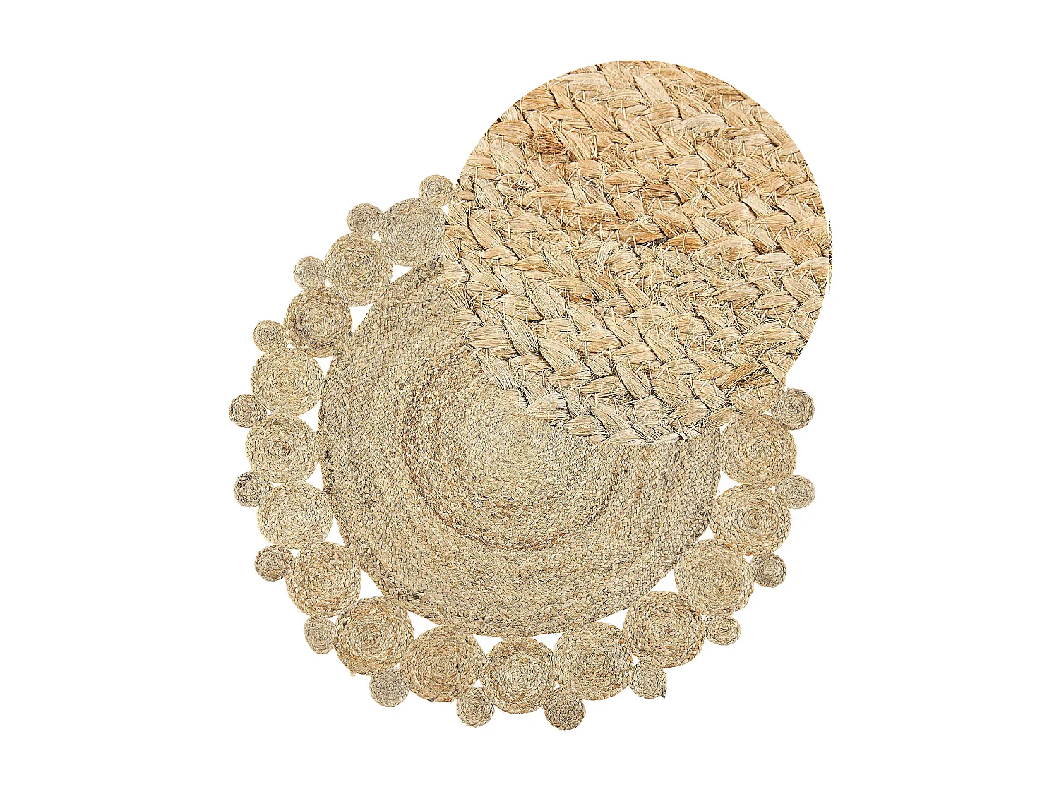 Vloerkleed GOLGEN ø 120 cm Jute Beige