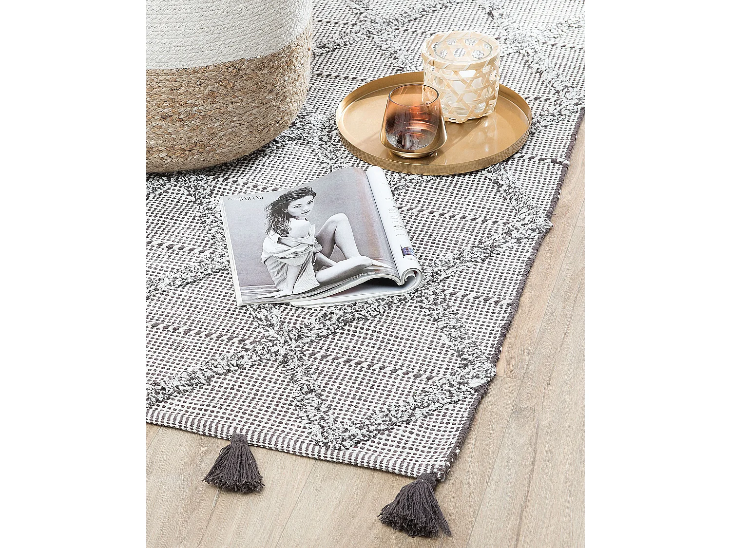 Vloerkleed katoen bruin 80 x 150 cm TUZLA