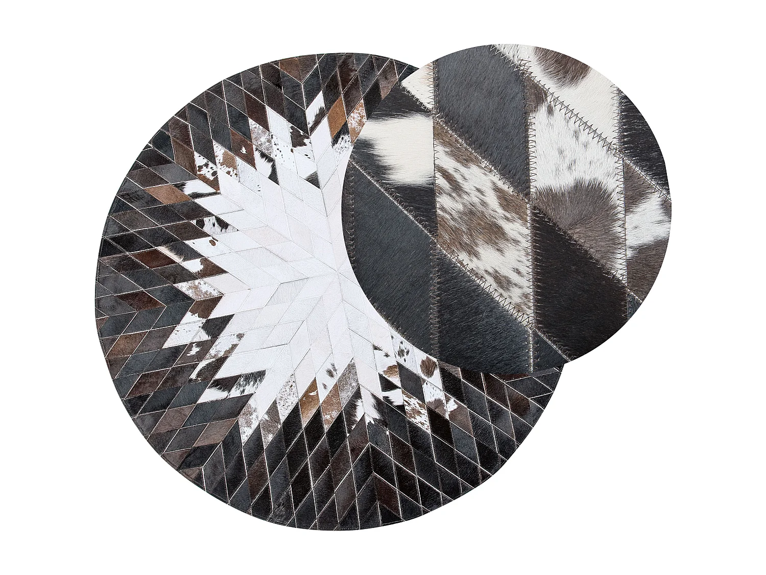 Vloerkleed patchwork zwart/wit ⌀ 140 cm KELES