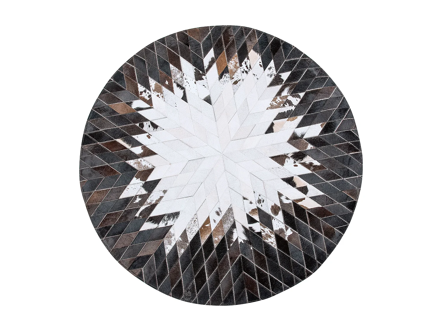 Vloerkleed patchwork zwart/wit ⌀ 140 cm KELES