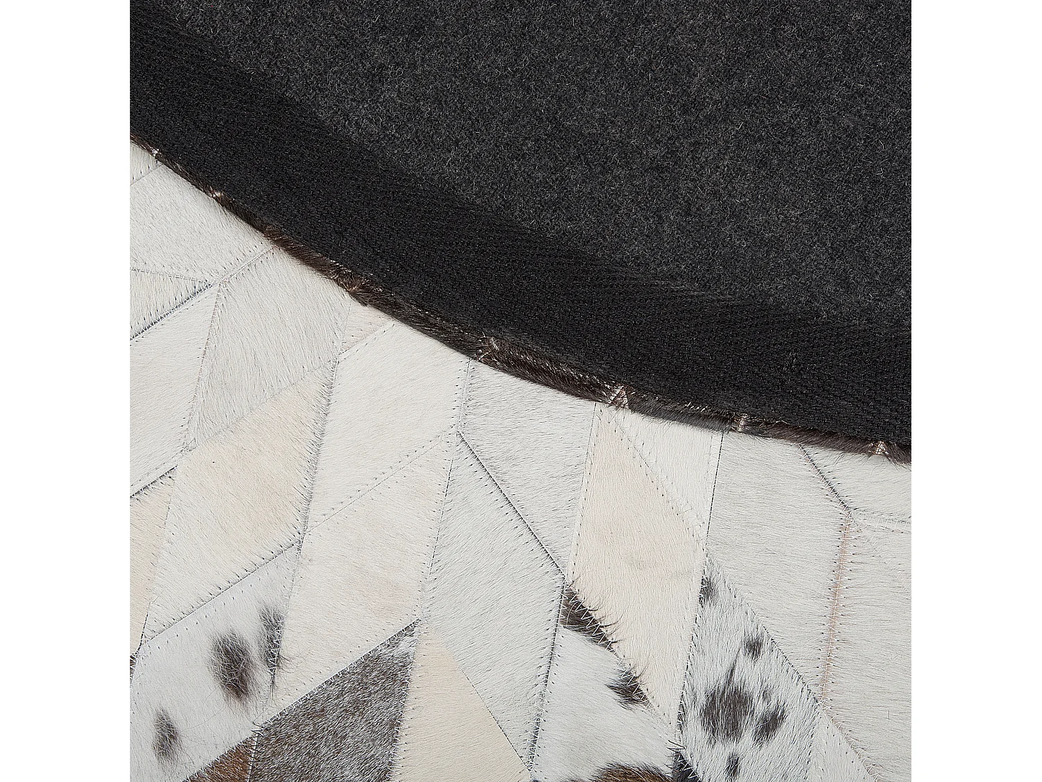 Vloerkleed patchwork zwart/wit ⌀ 140 cm KELES