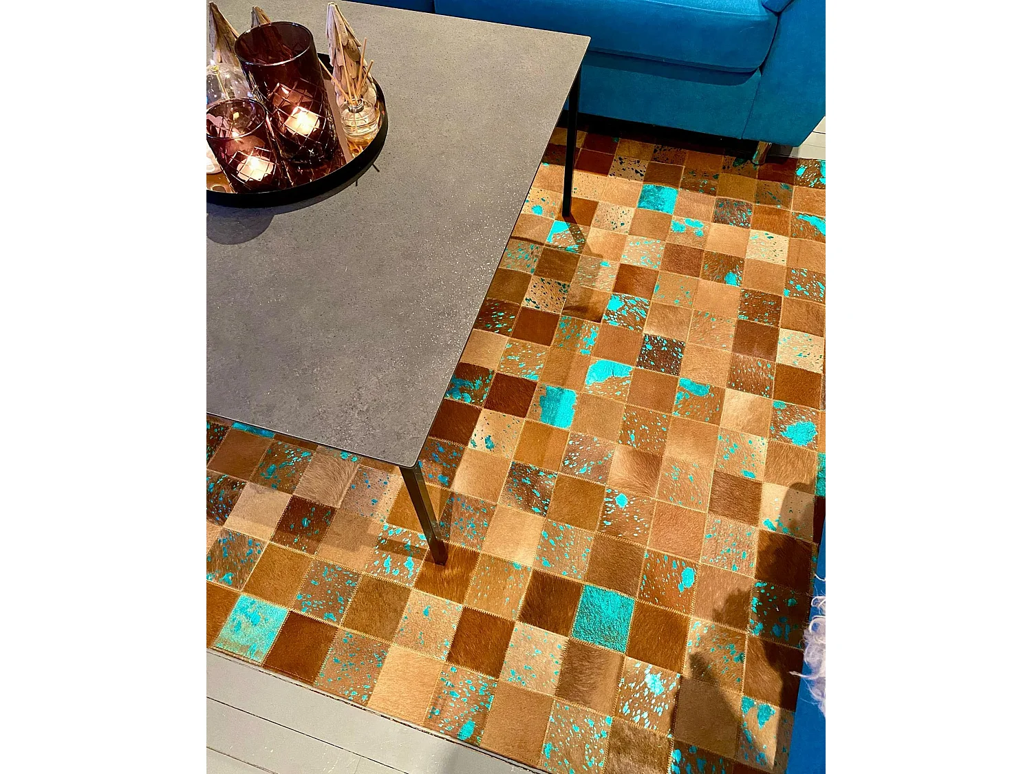 Tapis ALIAGA 160 x 230 cm Cuir Marron
