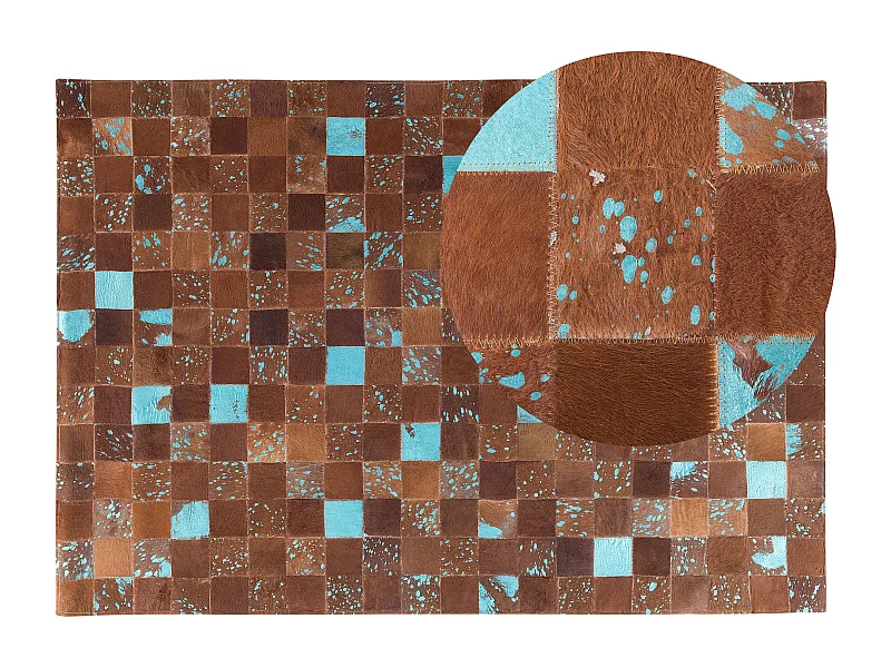 Vloerkleed ALIAGA 160 x 230 cm Leer Bruin