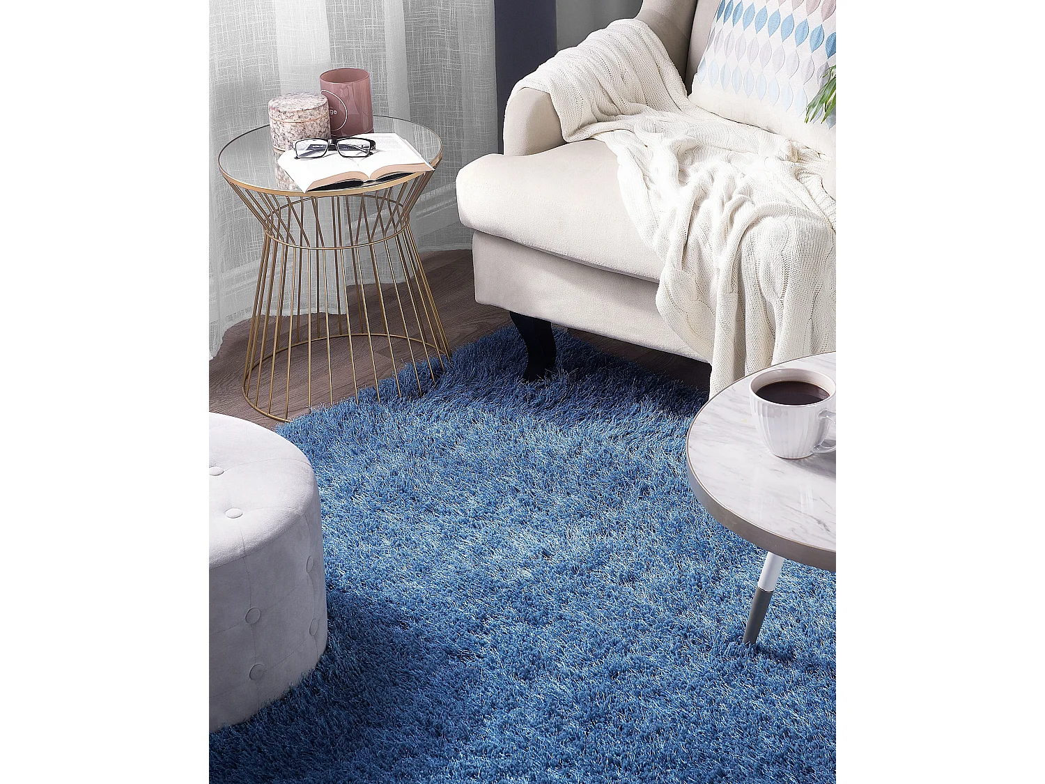 Vloerkleed polyester blauw 200 x 300 cm CIDE