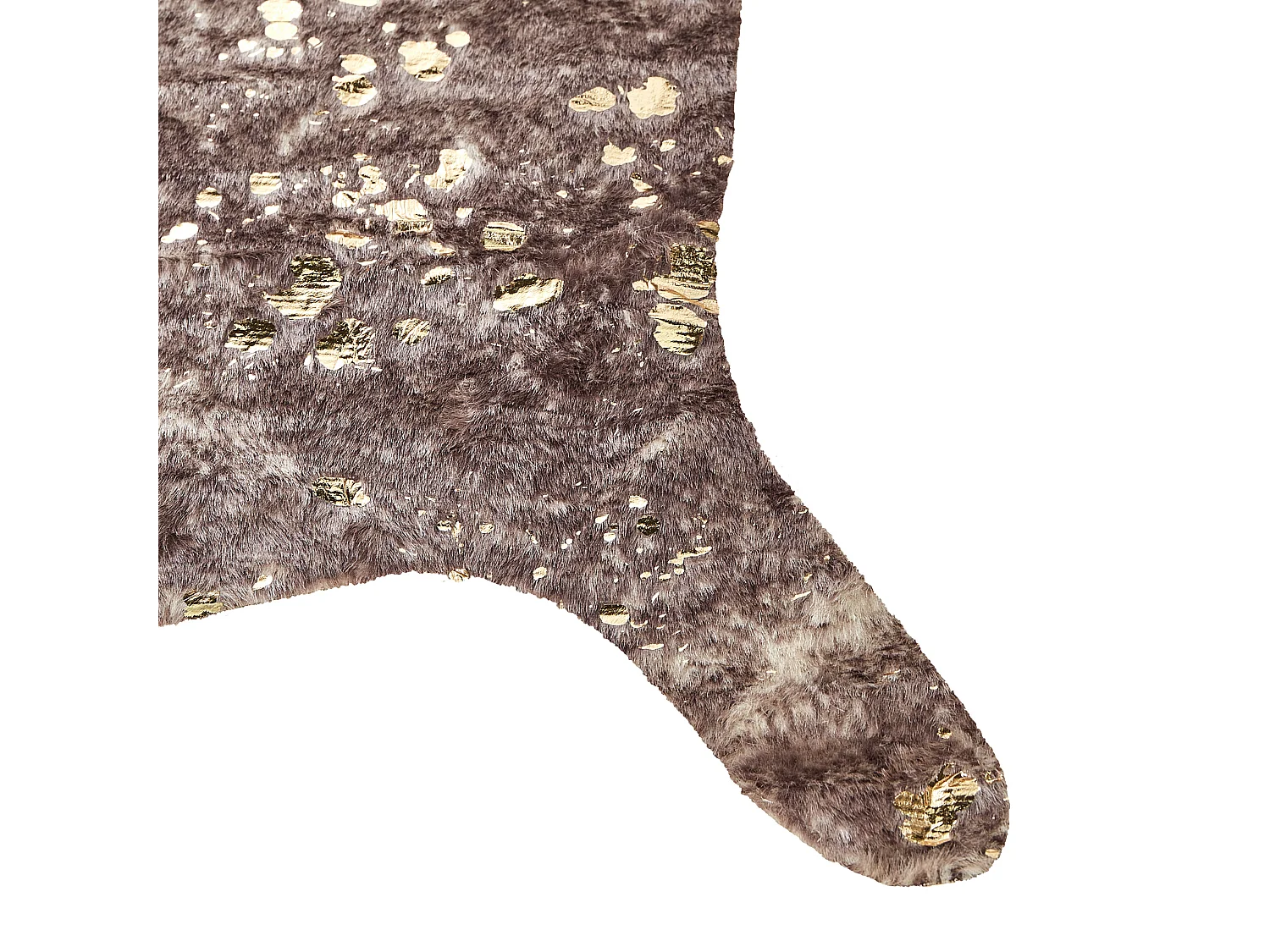 Kunstfell Teppich Kuhmuster beige taupe mit goldenen Sprenkeln 150x200 cm Bogong