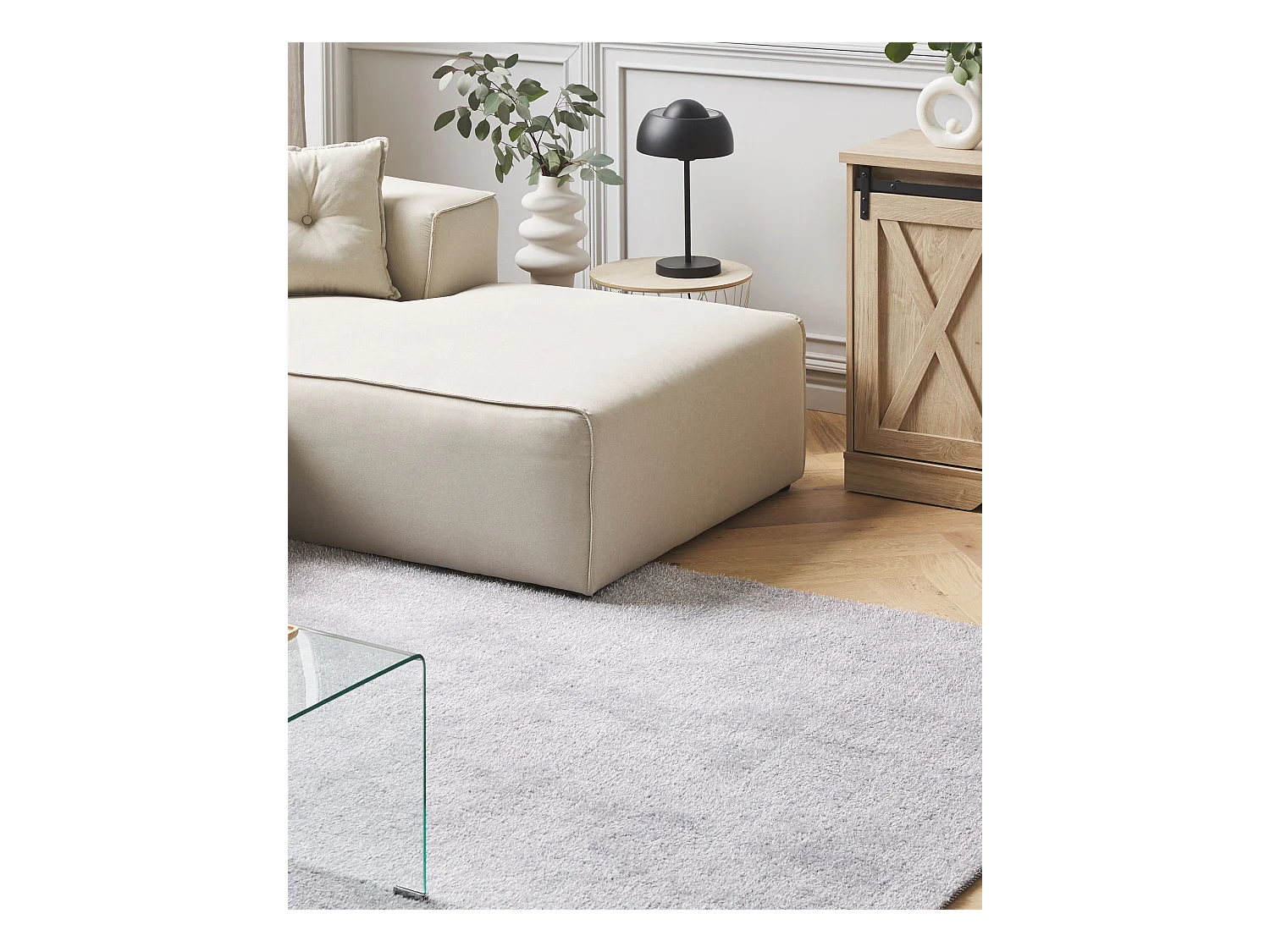 Vloerkleed polyester lichtgrijs 140 x 200 cm DEMRE