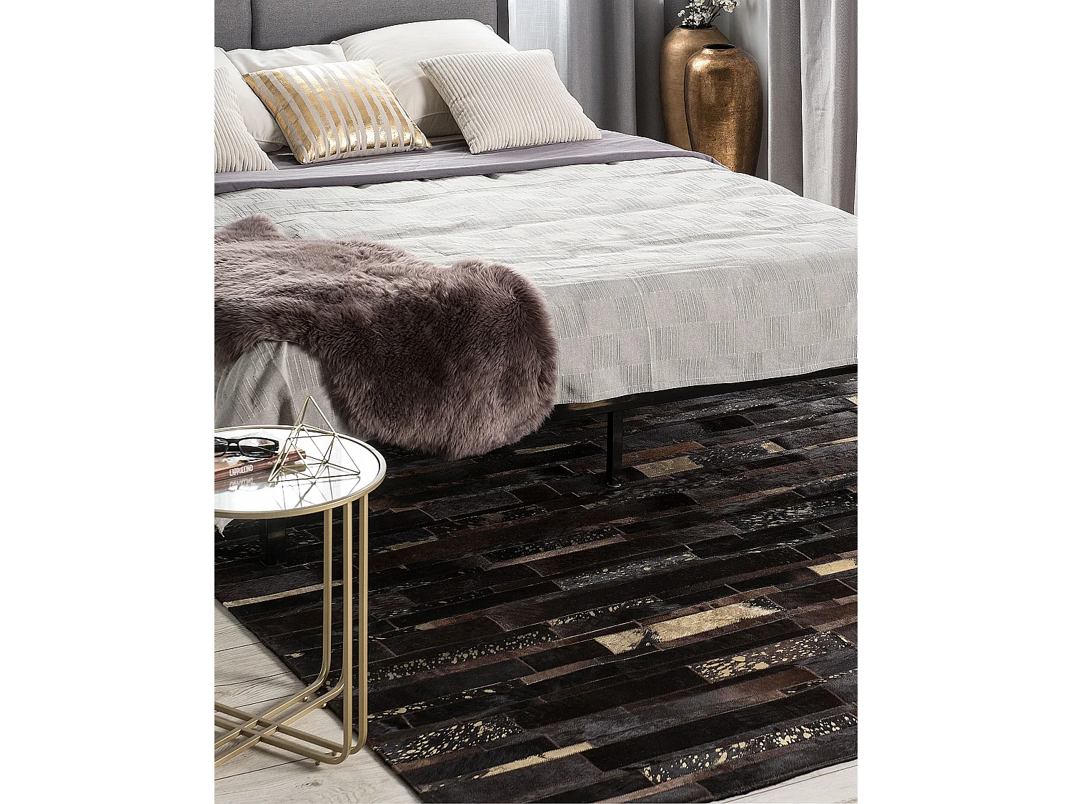 Tapis ARTVIN Marron 200 x 200 cm Cuir