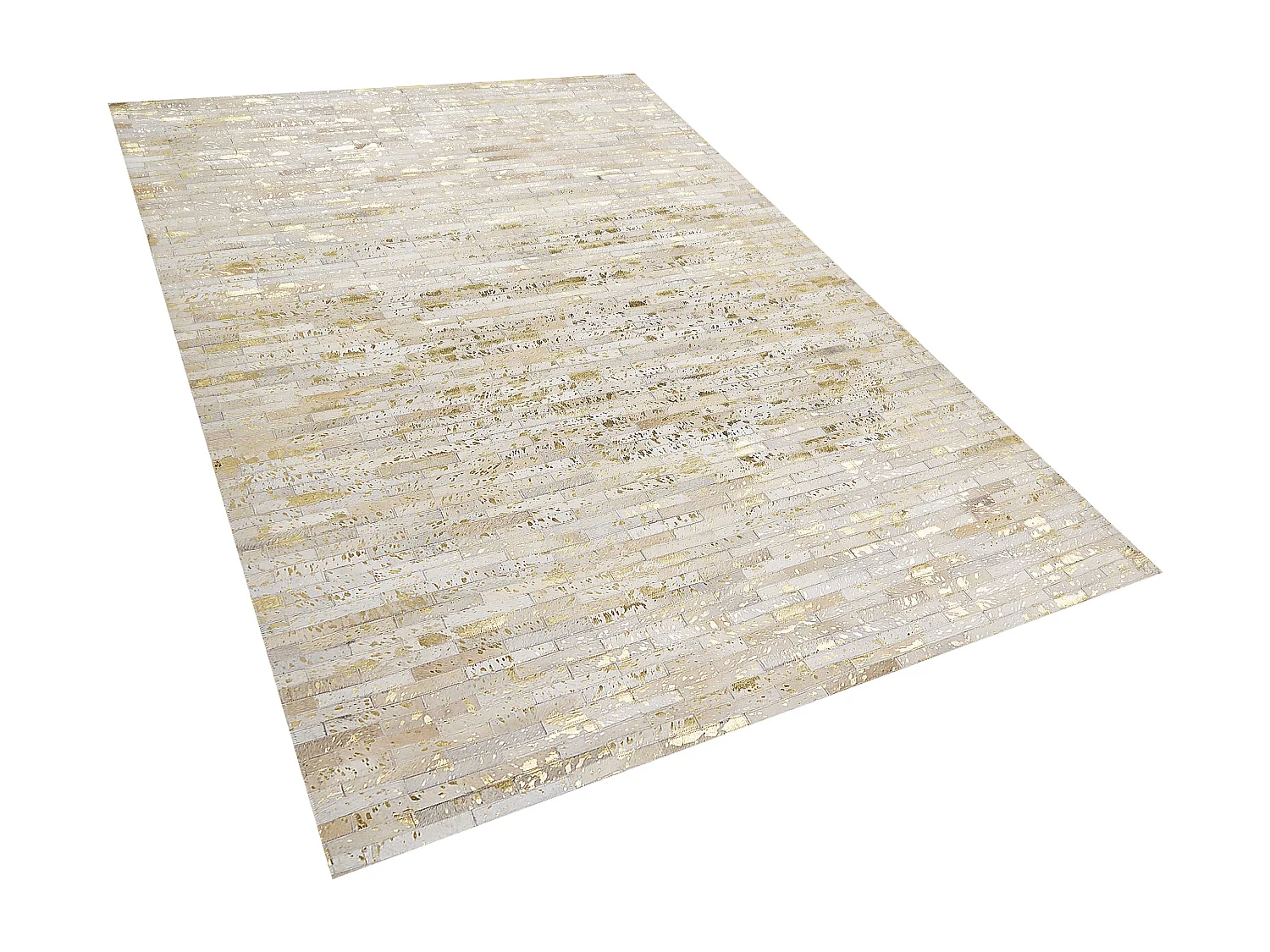 Tappeto in pelle oro e beige 160 x 230 cm TOKUL