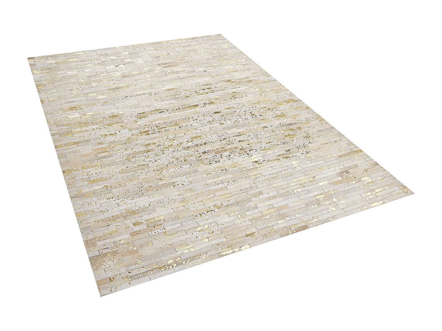 Tappeto in pelle oro e beige 160 x 230 cm TOKUL
