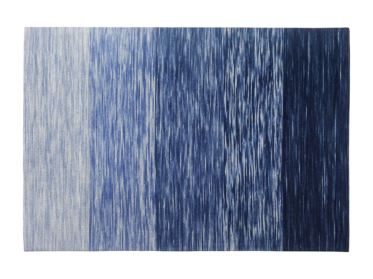 Teppich Wolle blau 140 x 200 cm Kurzflor KAPAKLI