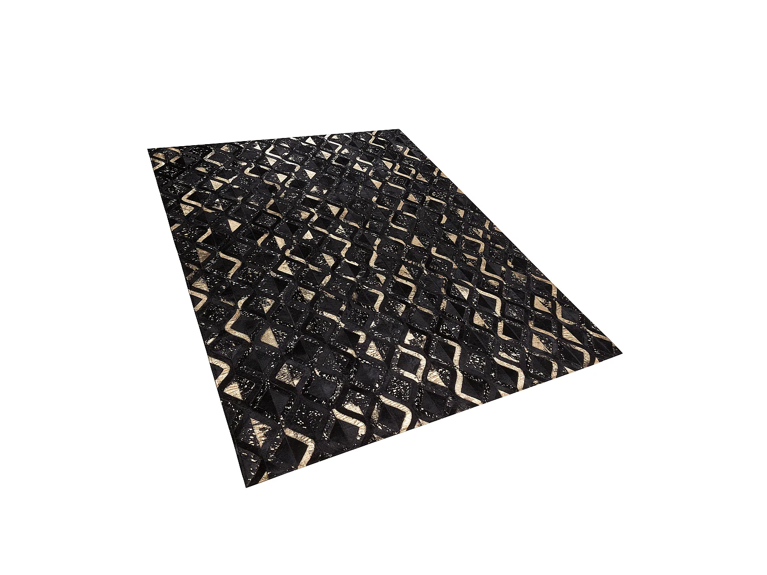 Tapis noir et doré au motif géométrique 160 x 230 cm DEVELI