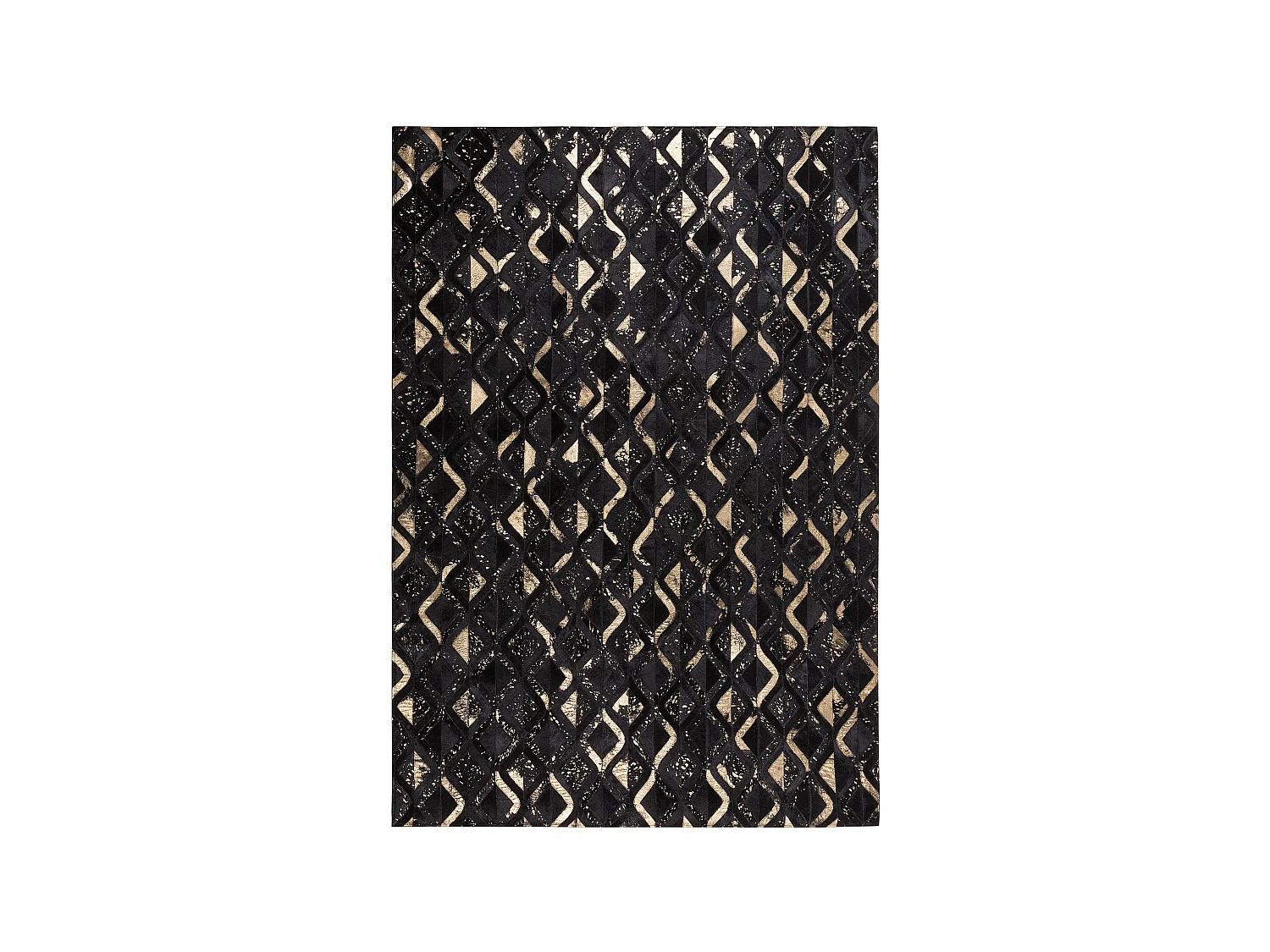 Tapis noir et doré au motif géométrique 160 x 230 cm DEVELI