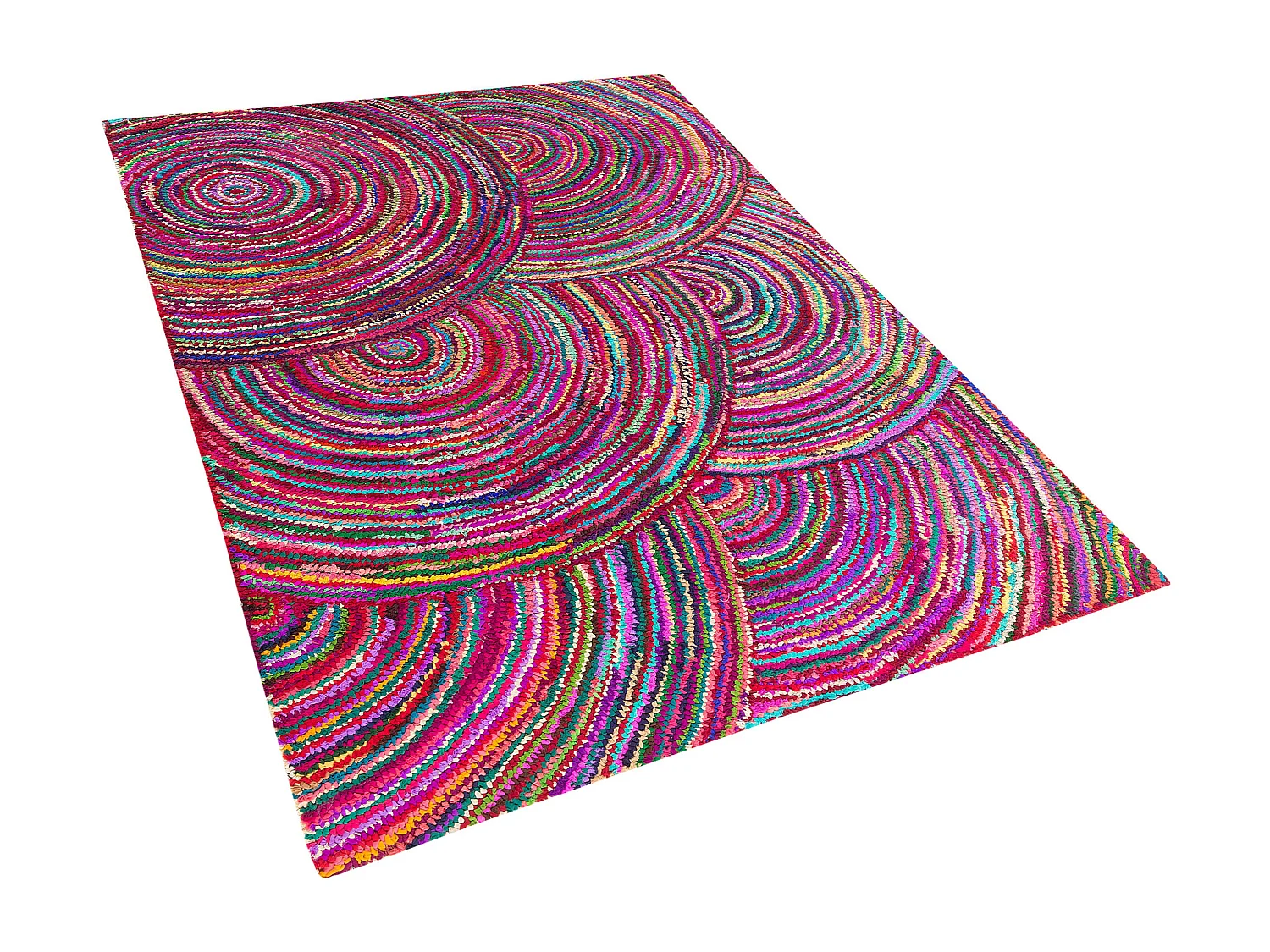 Auffälliger Teppich bunt mit Kreisen 160 x 230 cm Baumwolle Kozan