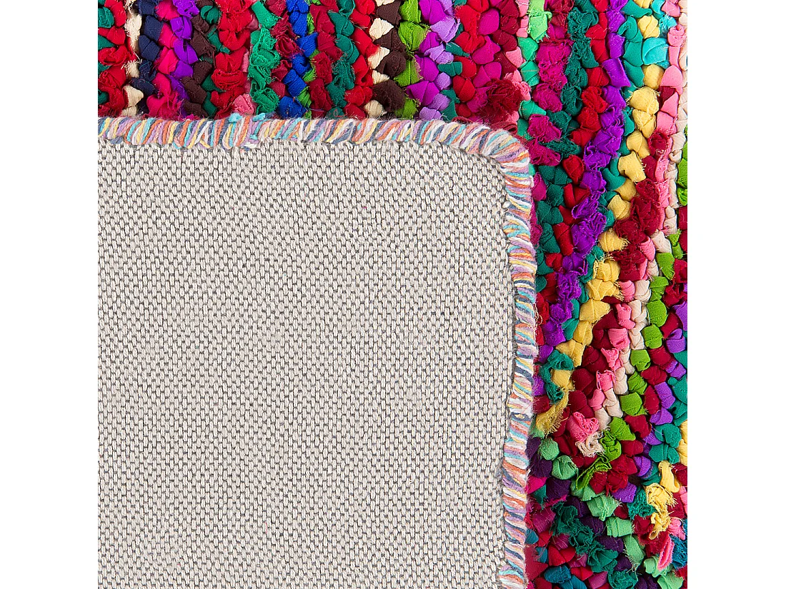 Auffälliger Teppich bunt mit Kreisen 160 x 230 cm Baumwolle Kozan