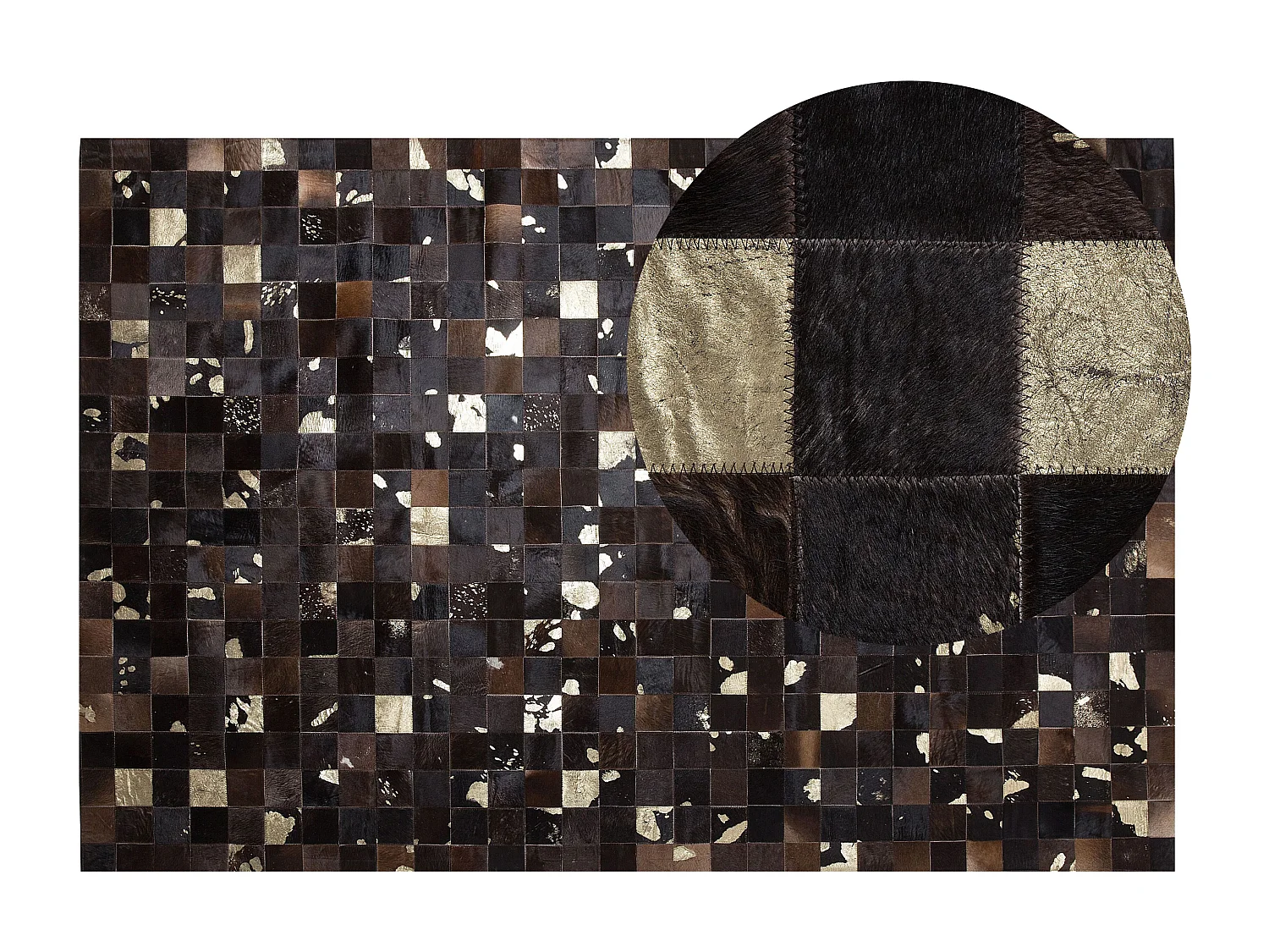 Tappeto pelle marrone scuro e beige 200 x 300 cm BANDIRMA