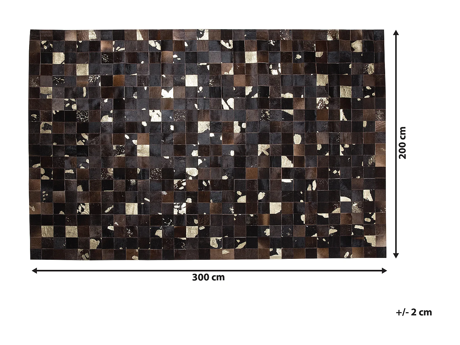 Tappeto pelle marrone scuro e beige 200 x 300 cm BANDIRMA